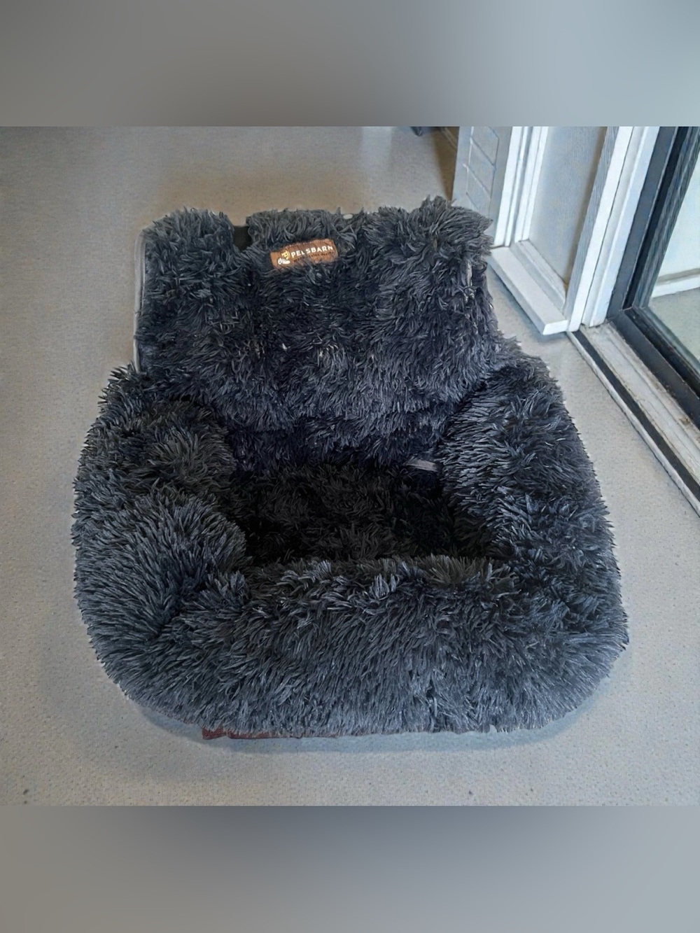 Plush Gray Furry Car Pet Seat - Picture 3 of 6